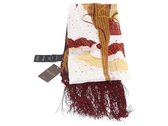 Bufanda de seda estampada con flecos Gucci
Seda
Sin talla disponible Burdeos - vista 7