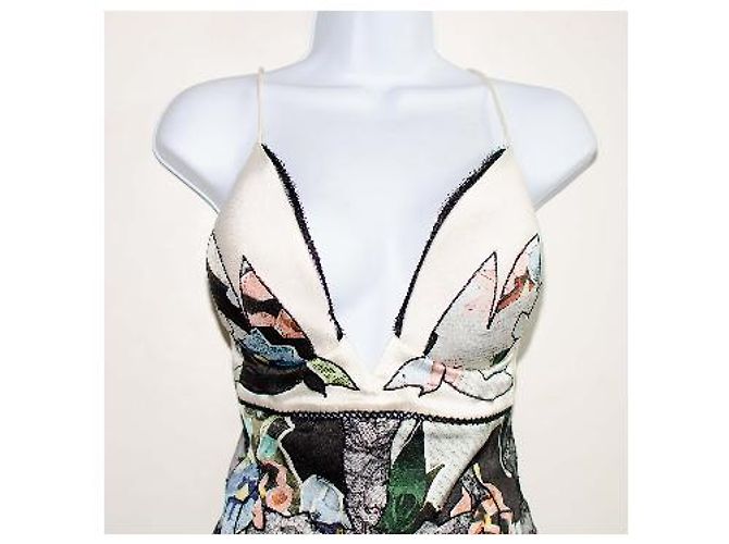 La Perla Seidenkleid mit Blumenprint und Spitze Schwarz Mehrfarben - Ansicht 6