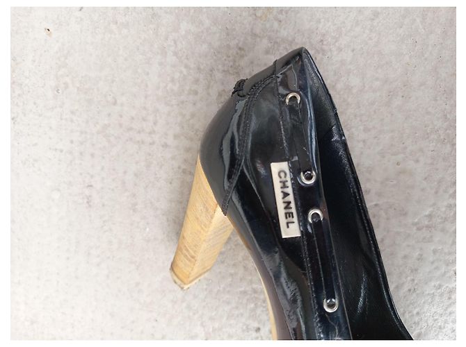 Chanel Lackleder Pumps Schwarz Weiß - Ansicht 13