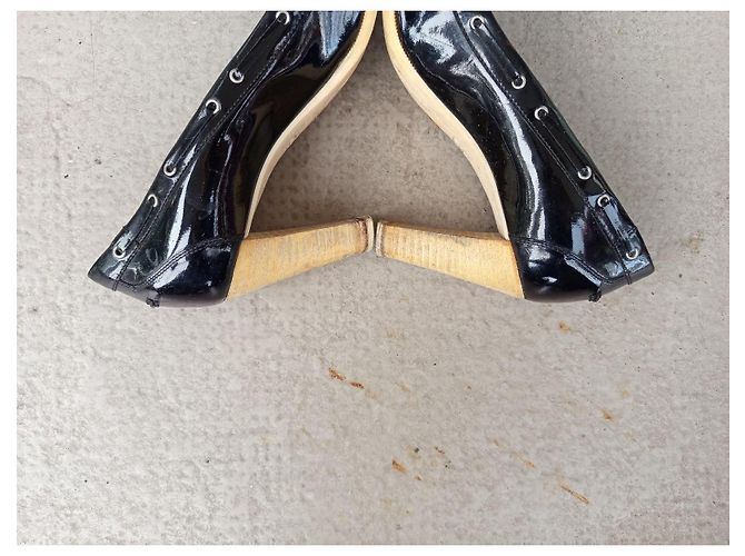 Chanel Lackleder Pumps Schwarz Weiß - Ansicht 7