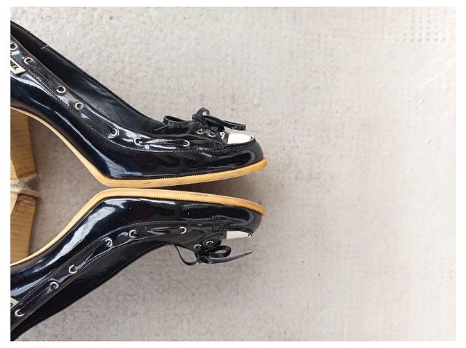 Chanel Lackleder Pumps Schwarz Weiß - Ansicht 8