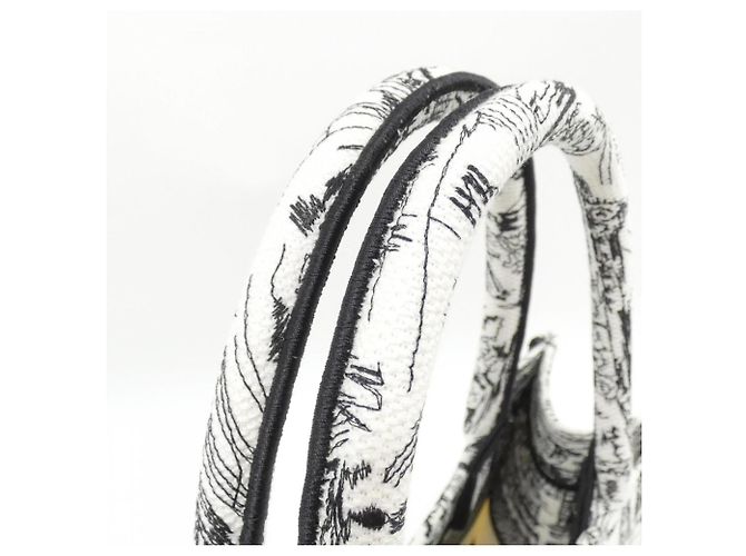 Borsa a mano Christian Dior Paris Allover Book Tote Medium Nero Bianco - vista 5