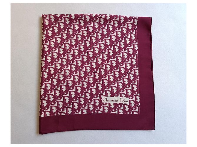 Foulard in seta monogram Christian Dior Oblique Bianco Bordò - vista 4