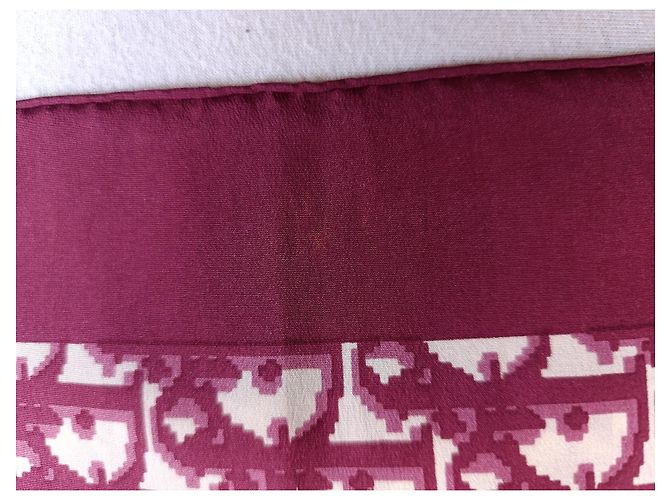 Foulard in seta monogram Christian Dior Oblique Bianco Bordò - vista 7