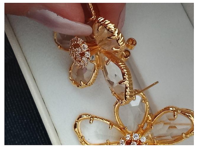 Céline Celine Flower Kristall-Ohrringe Golden - Ansicht 3