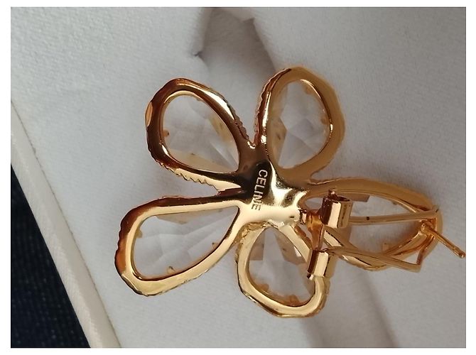 Céline Celine Flower Kristall-Ohrringe Golden - Ansicht 5