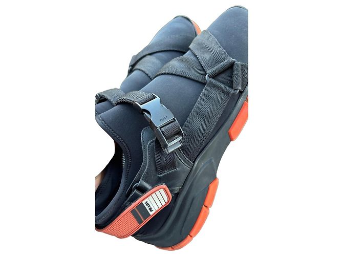 Prada Neoprene Sandals Black Orange - view 2