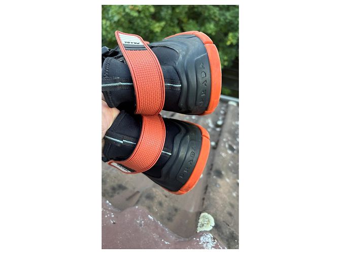 Prada Neoprene Sandals Black Orange - view 4