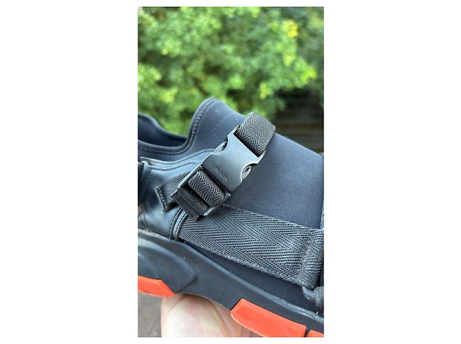 Prada Neoprene Sandals Black Orange - view 5