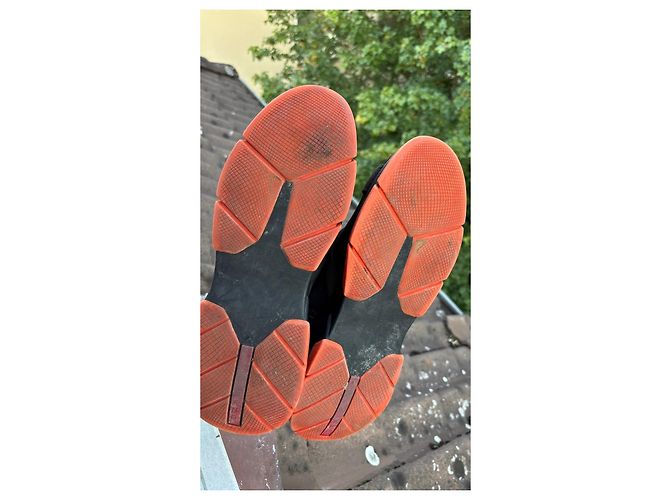 Prada Neoprene Sandals Black Orange - view 9