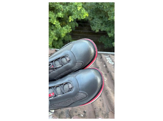 Prada Sneakers Grau Leder Mesh - Ansicht 2