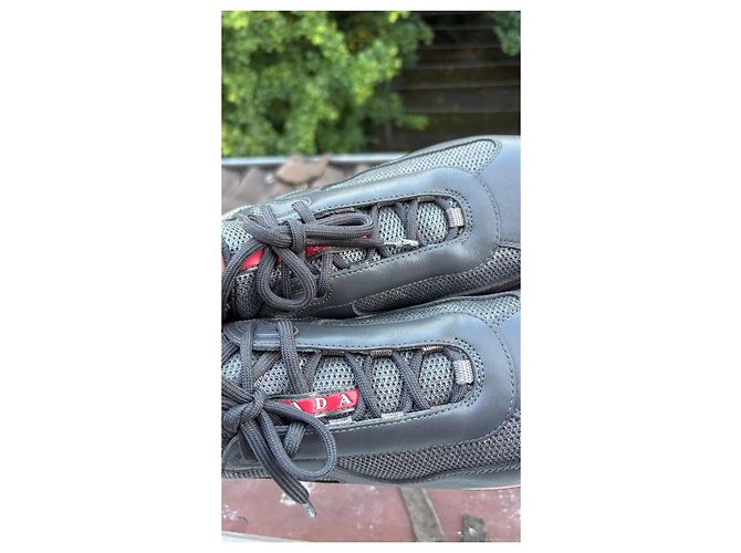 Prada Sneakers Grau Leder Mesh - Ansicht 5