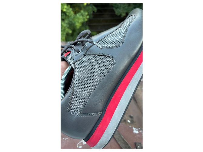 Prada Sneakers Grau Leder Mesh - Ansicht 6