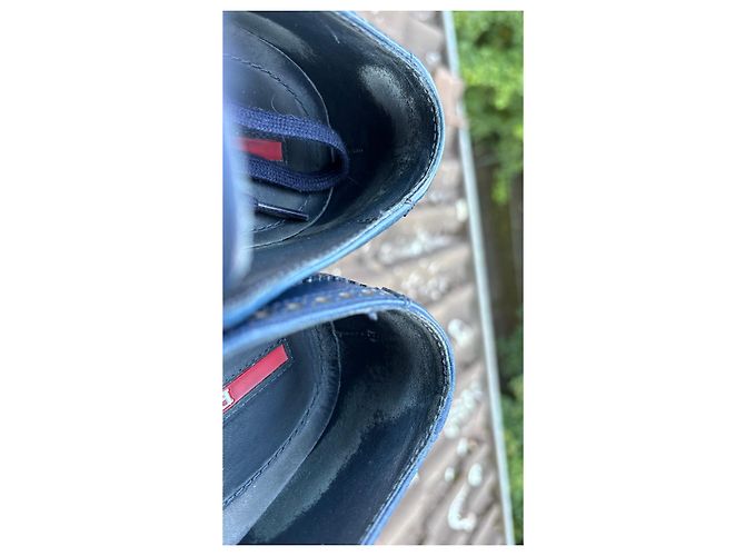 Prada Scarpe stringate Brogue in pelle blu uomo - vista 9