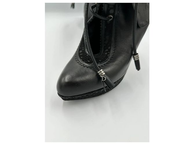 Stivaletti stringati Christian Dior in pelle nera Nero - vista 12
