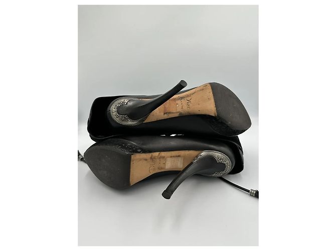 Stivaletti stringati Christian Dior in pelle nera Nero - vista 14