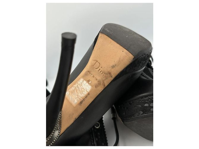Stivaletti stringati Christian Dior in pelle nera Nero - vista 15