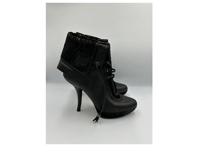Stivaletti stringati Christian Dior in pelle nera Nero - vista 5