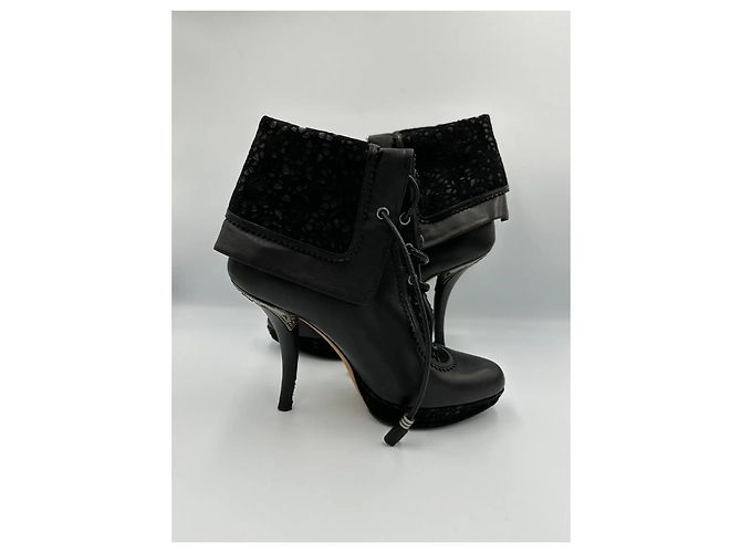 Stivaletti stringati Christian Dior in pelle nera Nero - vista 7