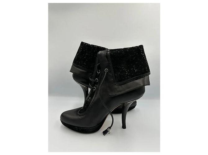Stivaletti stringati Christian Dior in pelle nera Nero - vista 8