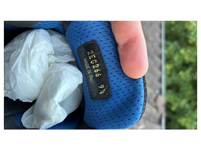 Prada Sneakers Nero Blu Pelle Camoscio - vista 7