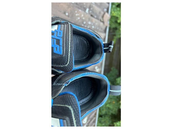 Prada Sneakers Nero Blu Pelle Camoscio - vista 8