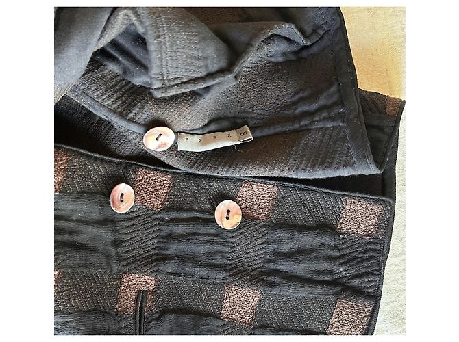 Autre Marque Giacca corta a quadri Marrone Nero - vista 3