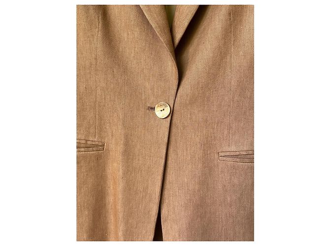 Autre Marque Blazer San Lorenzo en Lino Marrón Castaño - vista 5