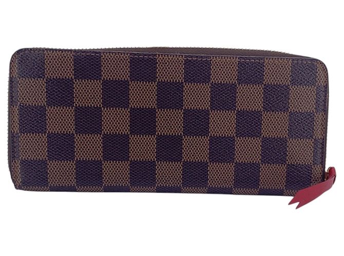 Louis Vuitton Cartera Zippy Clemence Damier Ebene Monedero Rojo Castaño - vista 2