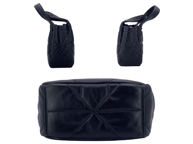Prada Bolsa de mão Spectrum em couro acolchoado preto Pequena bolsa tote - vista 4