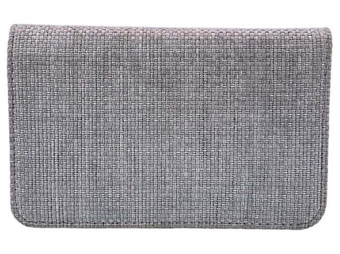 Chanel Borsa a tracolla Deauville Wallet On Chain in tessuto grigio - vista 3
