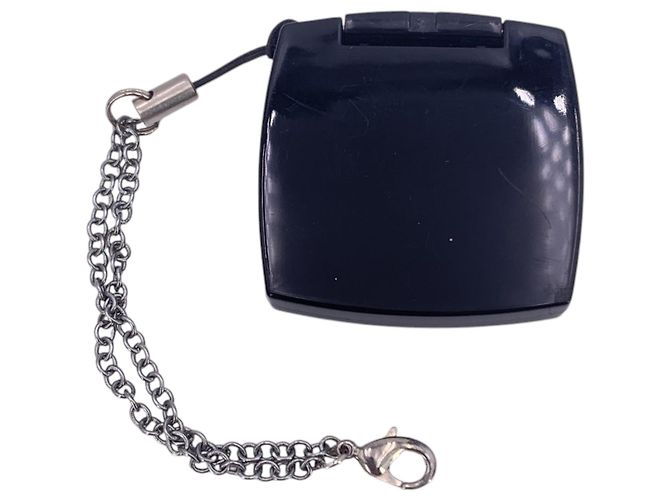 Timeless Chanel Mini specchio da tasca pieghevole CC in resina nera, charm per borsa Nero - vista 3