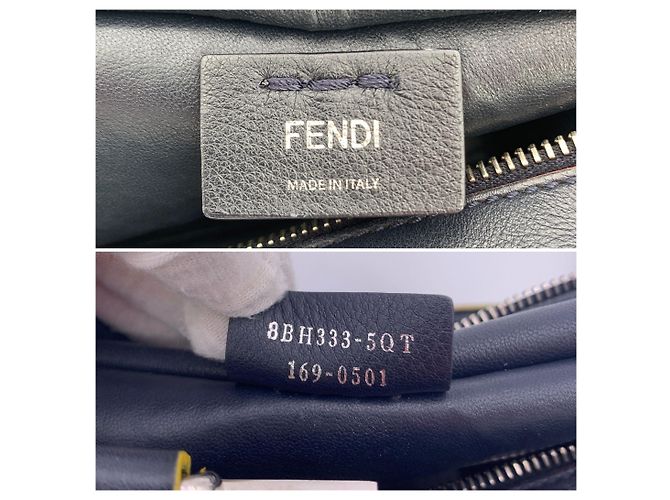 Fendi Borsa a mano e a tracolla Petite 2Jours in pelle Dark Navy Blu navy - vista 6