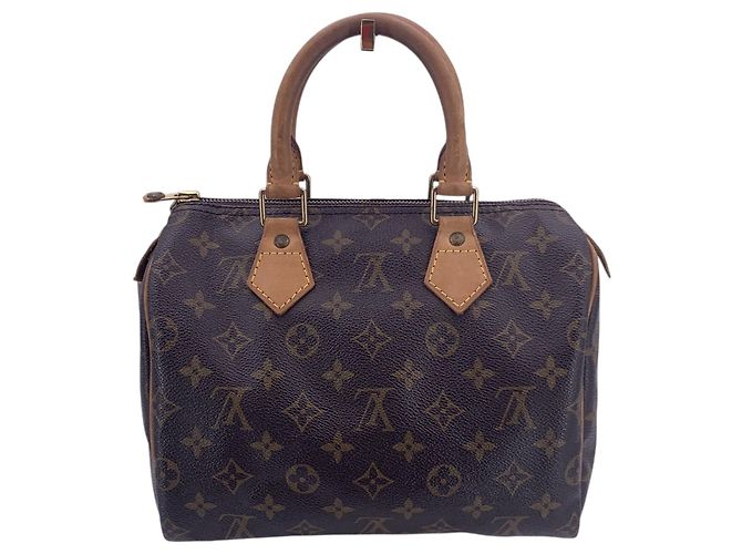 Louis Vuitton Borsa a mano Speedy 25 in canvas monogram marrone - vista 3