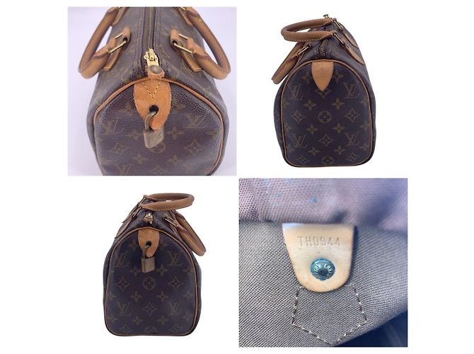 Louis Vuitton Borsa a mano Speedy 25 in canvas monogram marrone - vista 4