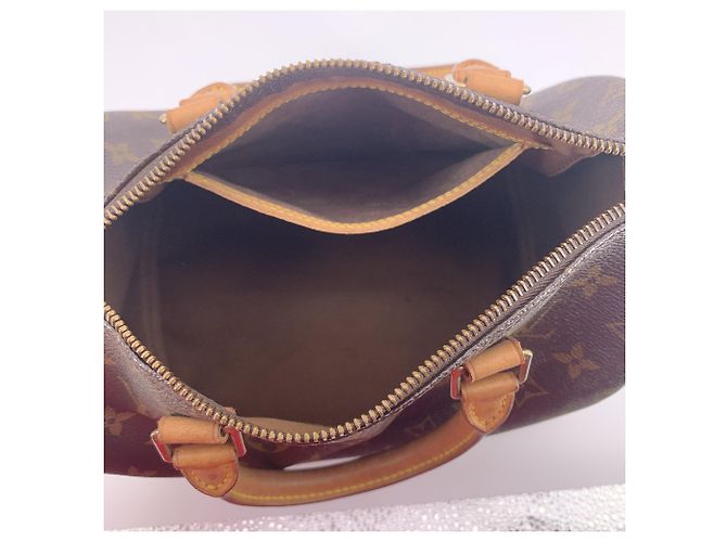 Louis Vuitton Borsa a mano Speedy 25 in canvas monogram marrone - vista 6