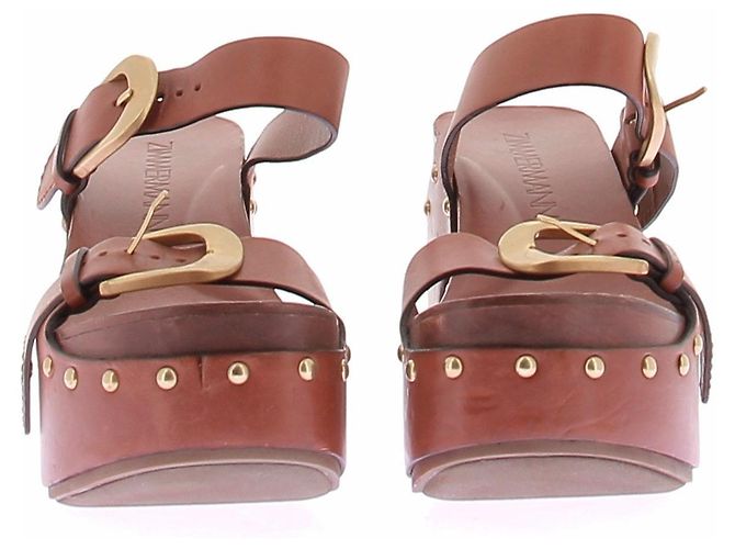 Zimmermann Sandali con platform in pelle Marrone - vista 3