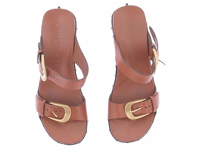 Zimmermann Sandali con platform in pelle Marrone - vista 4