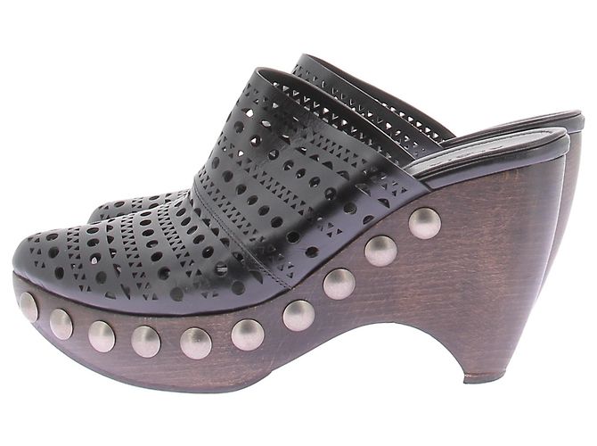Alaïa Chaussures Le Sabot en cuir noir Black - view 2
