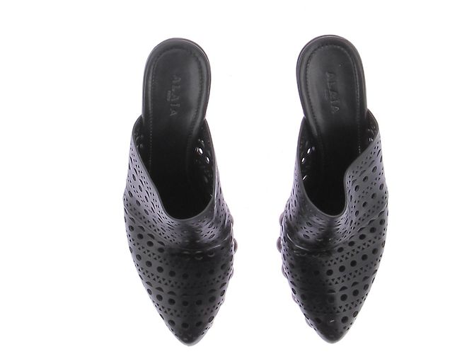 Alaïa Chaussures Le Sabot en cuir noir Black - view 4