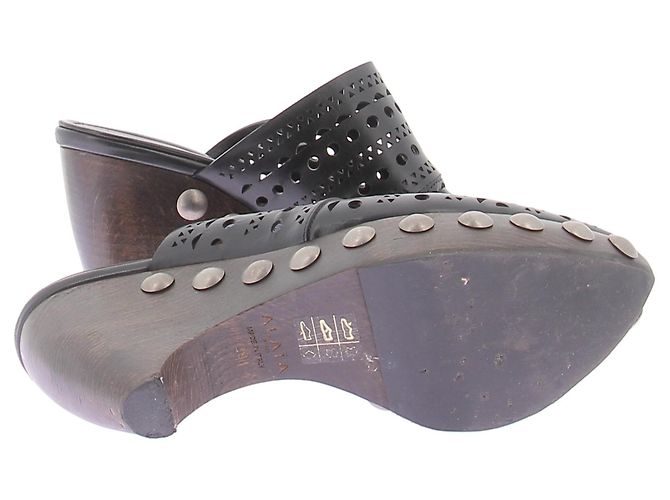 Alaïa Chaussures Le Sabot en cuir noir Black - view 5