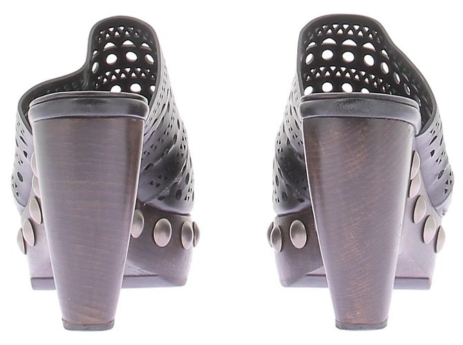 Alaïa Chaussures Le Sabot en cuir noir Black - view 7