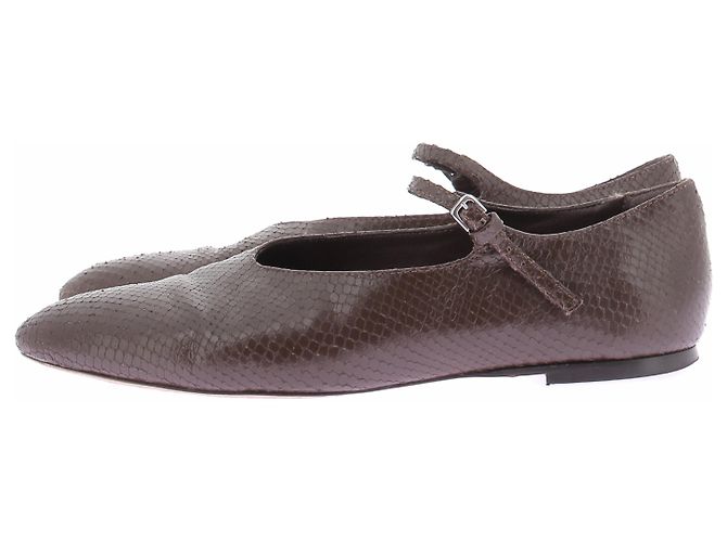 Autre Marque Bailarinas de cuero marrón Castaño - vista 2