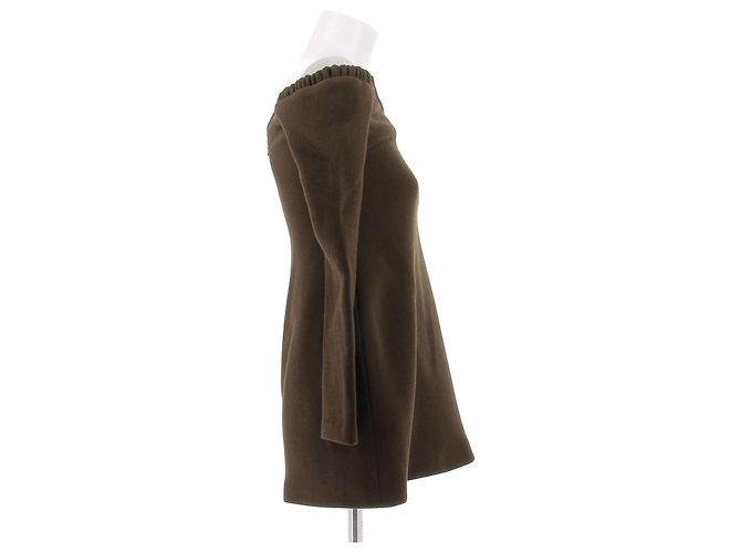 Khaite Mini Kleid Khaki Wolle - Ansicht 3