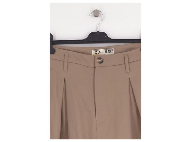 Autre Marque Pantalones de lana beige CALEB PARIS - vista 2
