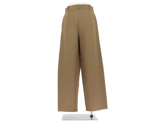 Khaite Weite Hose Khaki Viscose - Ansicht 2