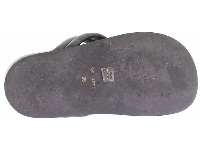Autre Marque GIA BORGHINI Keilabsatz Flip-Flops Leder Schwarz Größe 39 - Ansicht 5