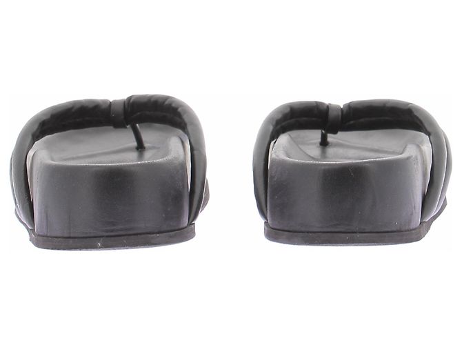 Autre Marque GIA BORGHINI Keilabsatz Flip-Flops Leder Schwarz Größe 39 - Ansicht 7