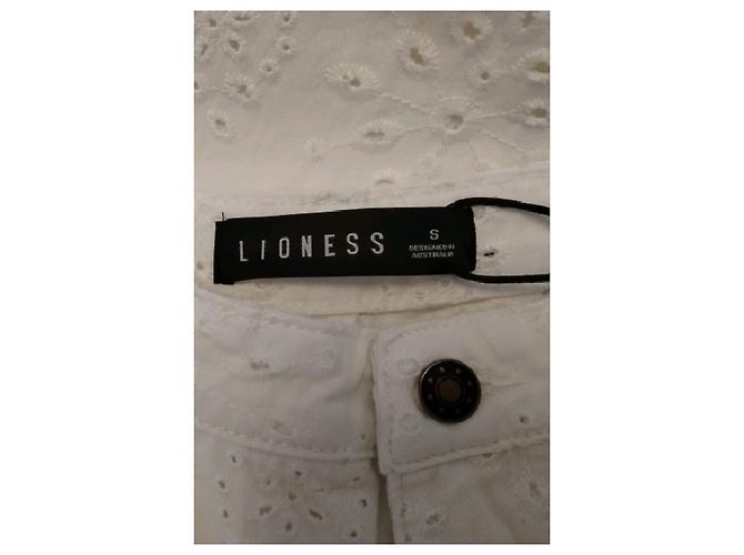 Autre Marque Vaqueros LIONESS de algodón blanco - vista 5