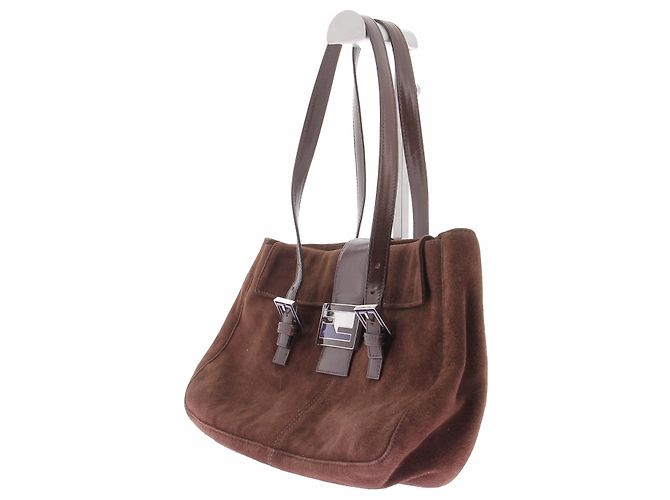 Borsa a mano Fendi in camoscio marrone - vista 2